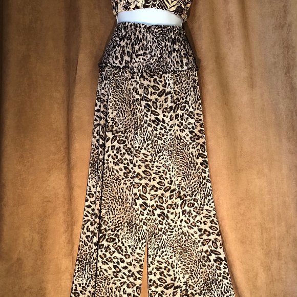 Leopard Print Palazzo Pants - Picture 3 of 8